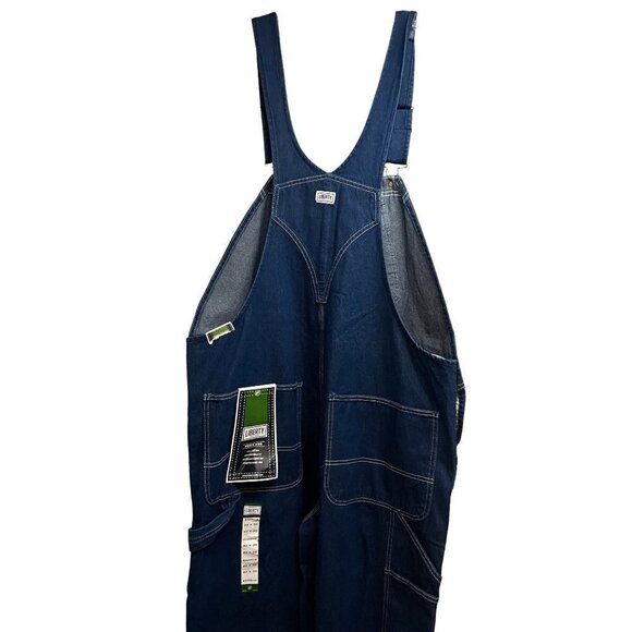 Liberty Mens Blue Relaxed Denim Bib Carpenter Overalls 42x30 Adjustable New - Picture 4 of 9